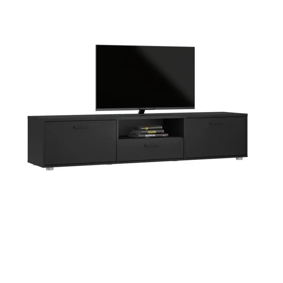 Tv-meubel Zwart - 180x40x40cm - Media