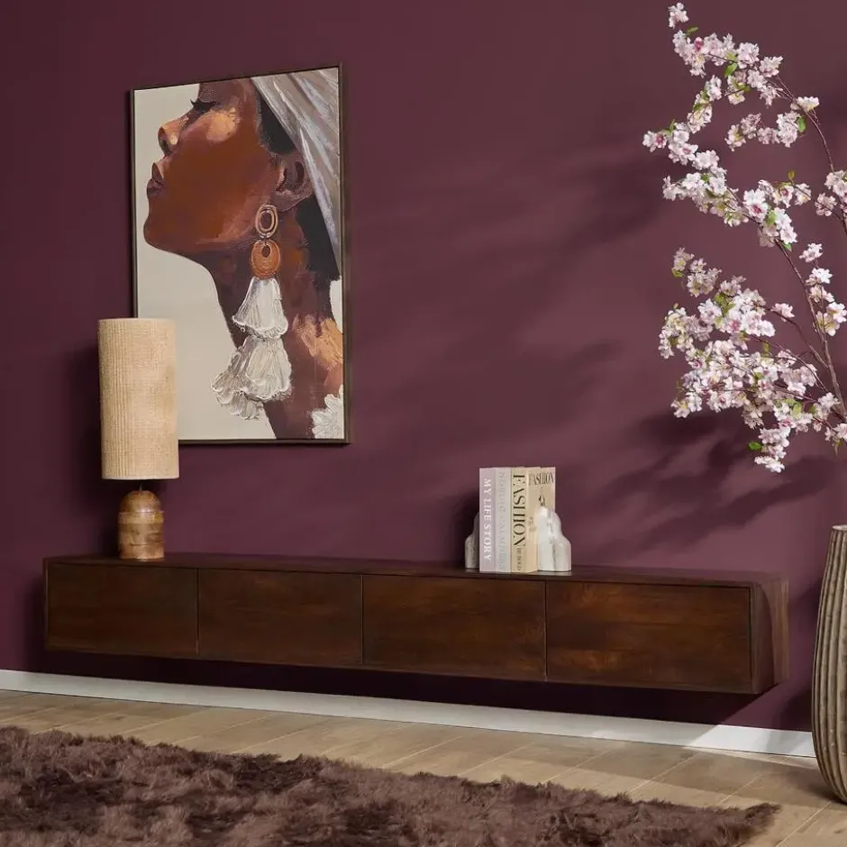 Tv-meubel Zwevend Bruin Hout - 240x35x30cm - Vision