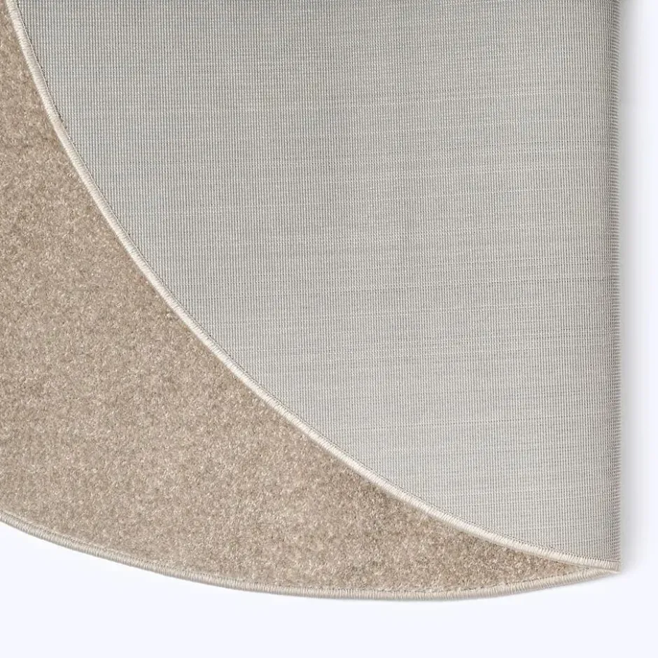 Uni Effen Rond Vloerkleed Laagpolig Beige - 200 CM Ø