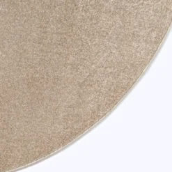 Uni Effen Rond Vloerkleed Laagpolig Beige - 200 CM Ø