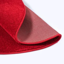 Uni Effen Rond Vloerkleed Laagpolig Rood - 120 CM Ø