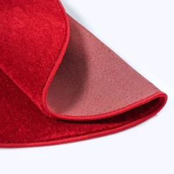 Uni Effen Rond Vloerkleed Laagpolig Rood - 150 CM Ø