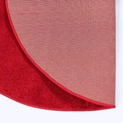 Uni Effen Rond Vloerkleed Laagpolig Rood - 150 CM Ø