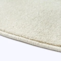 Uni Effen Rond Vloerkleed Laagpolig Creme - 120 CM Ø