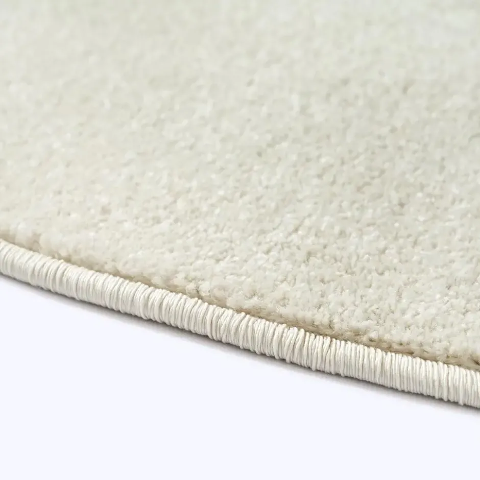 Uni Effen Rond Vloerkleed Laagpolig Creme - 120 CM Ø