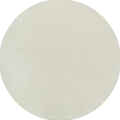 Uni Effen Rond Vloerkleed Laagpolig Creme - 120 CM Ø