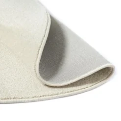 Uni Effen Rond Vloerkleed Laagpolig Creme - 150 CM Ø