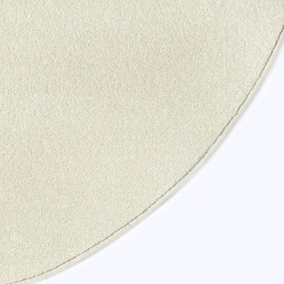 Uni Effen Rond Vloerkleed Laagpolig Creme - 150 CM Ø