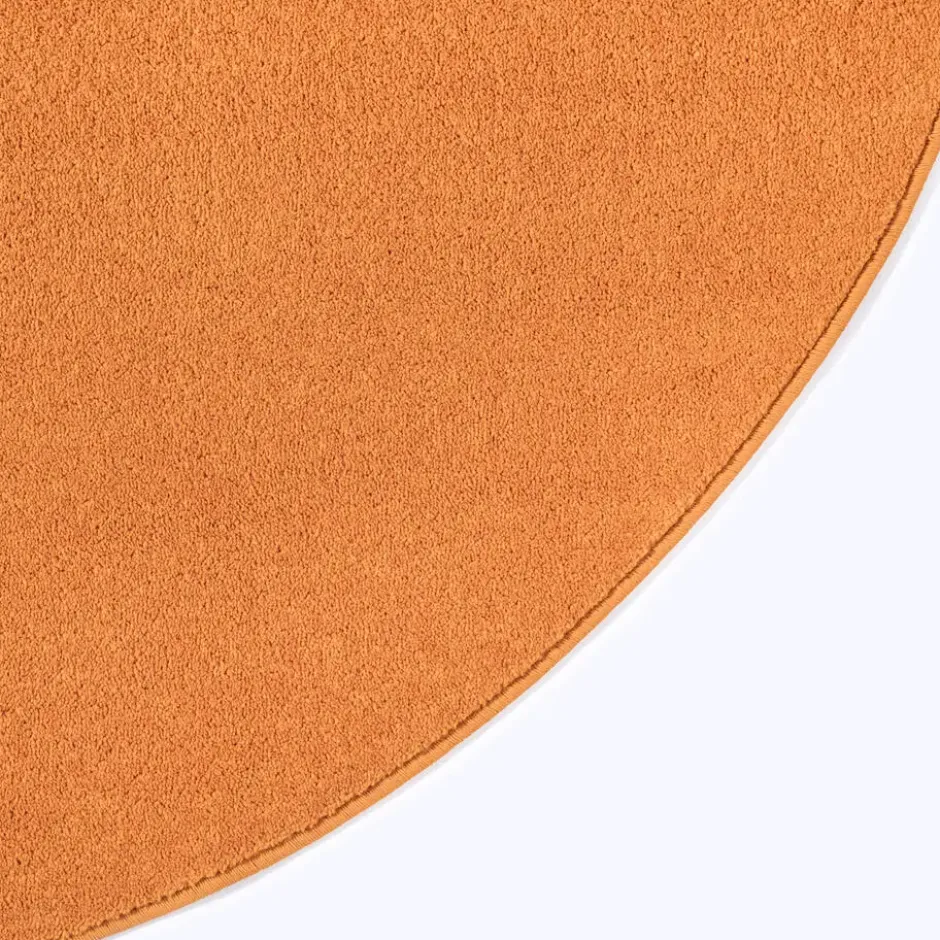 Uni Effen Rond Vloerkleed Laagpolig Oranje - 200 CM Ø