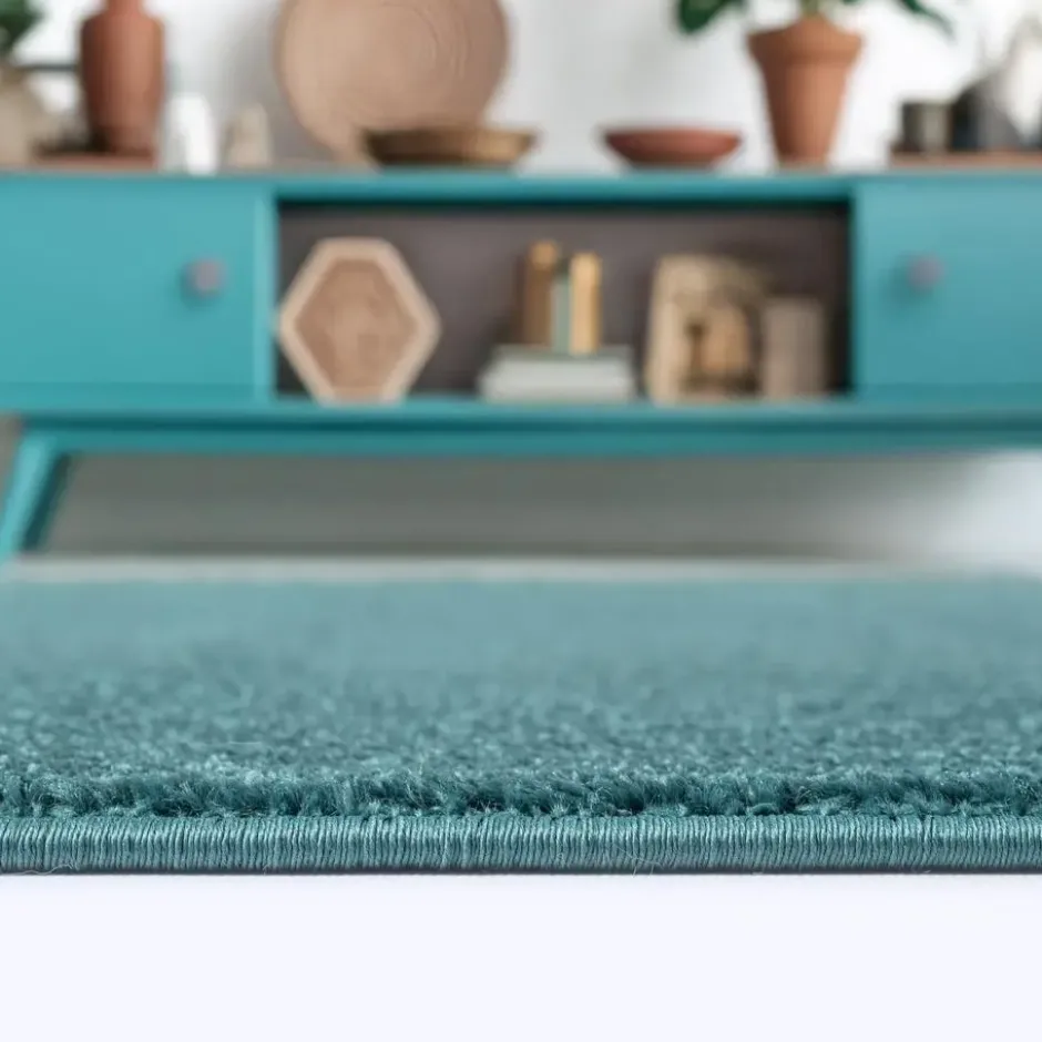 Uni Effen Vloerkleed Laagpolig Blauw - 160x230 CM