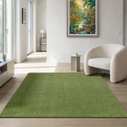 Uni Effen Vloerkleed Laagpolig Groen - 160x230 CM