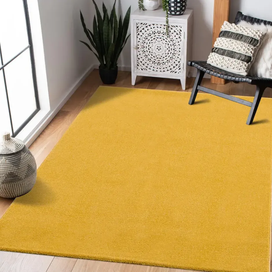Uni Effen Vloerkleed Laagpolig Geel - 160x230 CM
