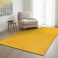 Uni Effen Vloerkleed Laagpolig Geel - 160x230 CM
