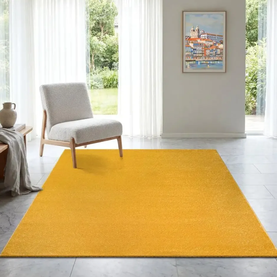 Uni Effen Vloerkleed Laagpolig Geel - 160x230 CM