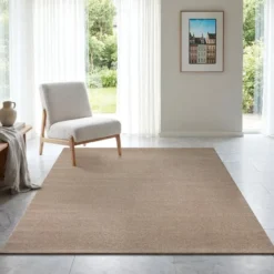 Uni Effen Vloerkleed Laagpolig Beige - 160x230 CM