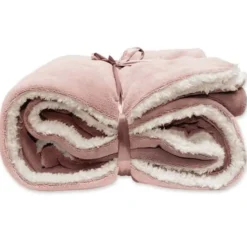 Unique Living - Lars coral fleece/suede plaid 150x200cm old pink