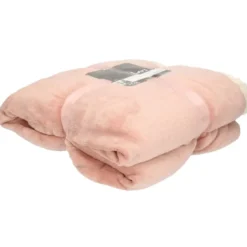 Unique Living - Lars coral fleece/suede plaid 150x200cm old pink