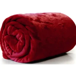 Unique Living Plaid/deken - fleece - fluweel rood - 130 x 180 cm