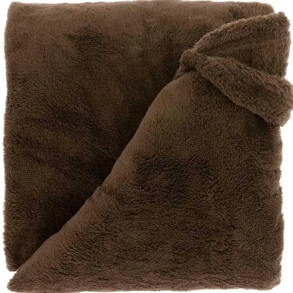 Unique Living plaid/deken Justin - bruin - polyester - 150 x 200 cm
