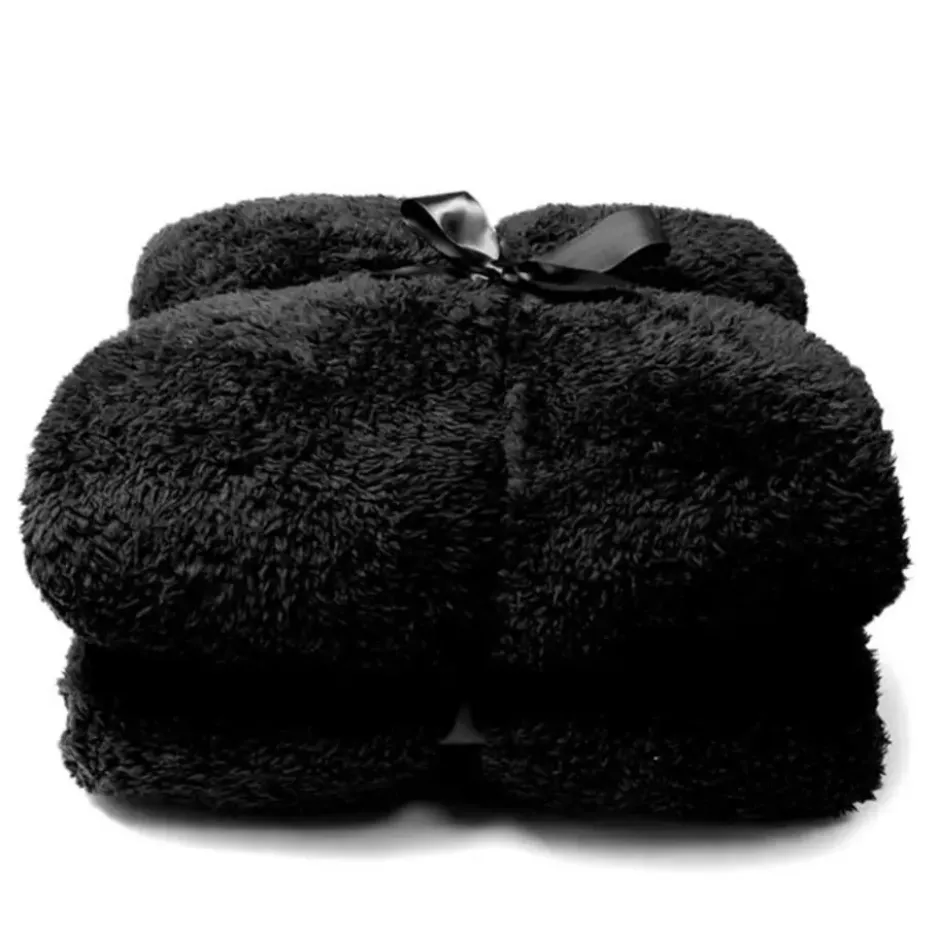 Unique Living - Teddy plaid 150x200cm black