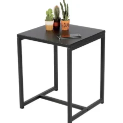Urban Living Bijzettafel/salontafel - zwart - 40 x 40 x 50 cm