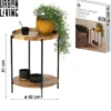 Urban Living Koffietafel Joya - hout - metaal - zwart - D42 x H51 cm