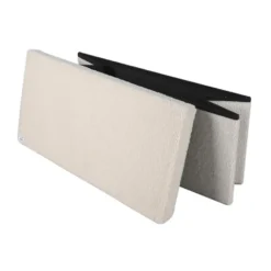 Urban Living poef/hocker/opbergbox - creme wit - 76 x 38 x 38 cm