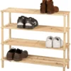 Urban Living Schoenenrek - lichtbruin - 12x paar schoenen - hout