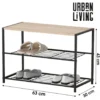 Urban Living Schoenenrek - metaal/hout 2-laags - 63 x 30 x 43 cm