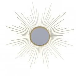 Urban Living Wandspiegel - goud-zon - metaal - Dia 60cm