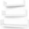 3 U-vormige zwevende wandplank - MDF -40 x 9 x 10 cm - wit