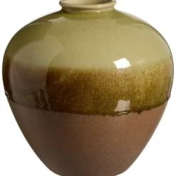 Vaas Bruno - groen/bruin - keramiek - 24xØ24 cm