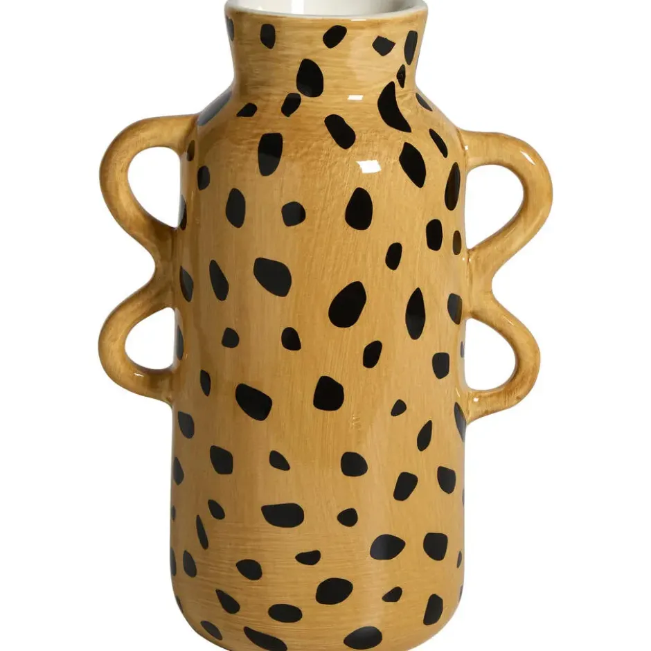 Vaas Dot - bruin/zwart - keramiek - 11,8x26x19 cm