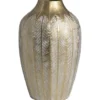Vaas Flora - goudkleur - metaal - 46,5xØ28,5 cm