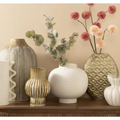 Vaas Florence - goudkleur - metaal - 35x27,5x9 cm