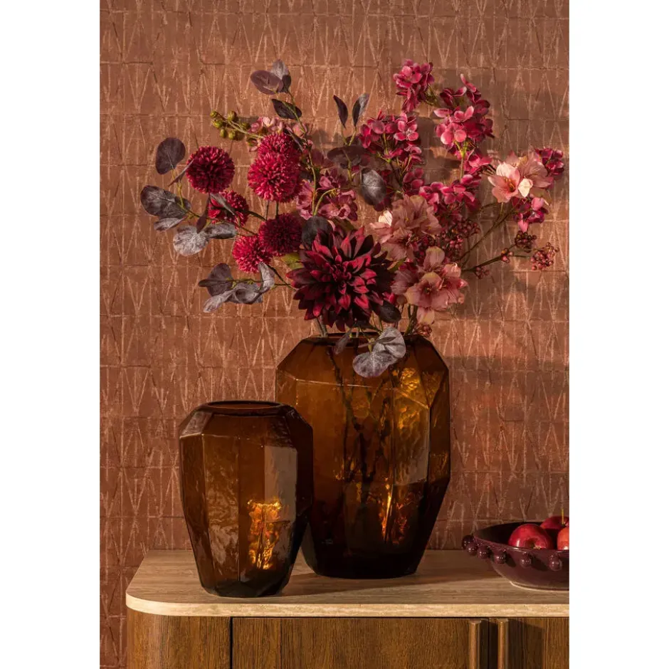 Vaas Otis - bruin - glas - 37xØ25 cm