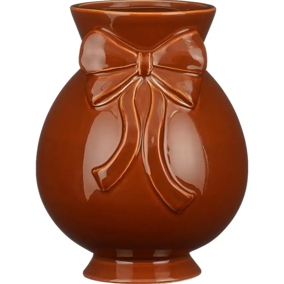 Vaas Strik - bruin - keramiek - 23,5xØ18 cm