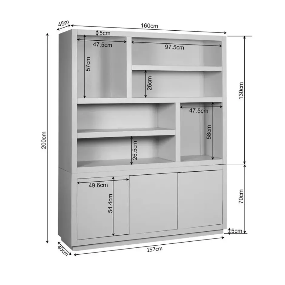 Vakkenkast Bruin Hout - 160x45x200cm - Brussel