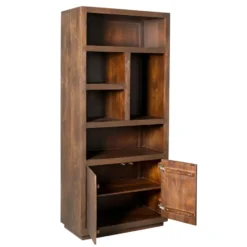 Vakkenkast Bruin Hout - 90x45x200cm - Brussel