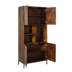 Vakkenkast Bruin Hout - 90x45x200cm - Madison