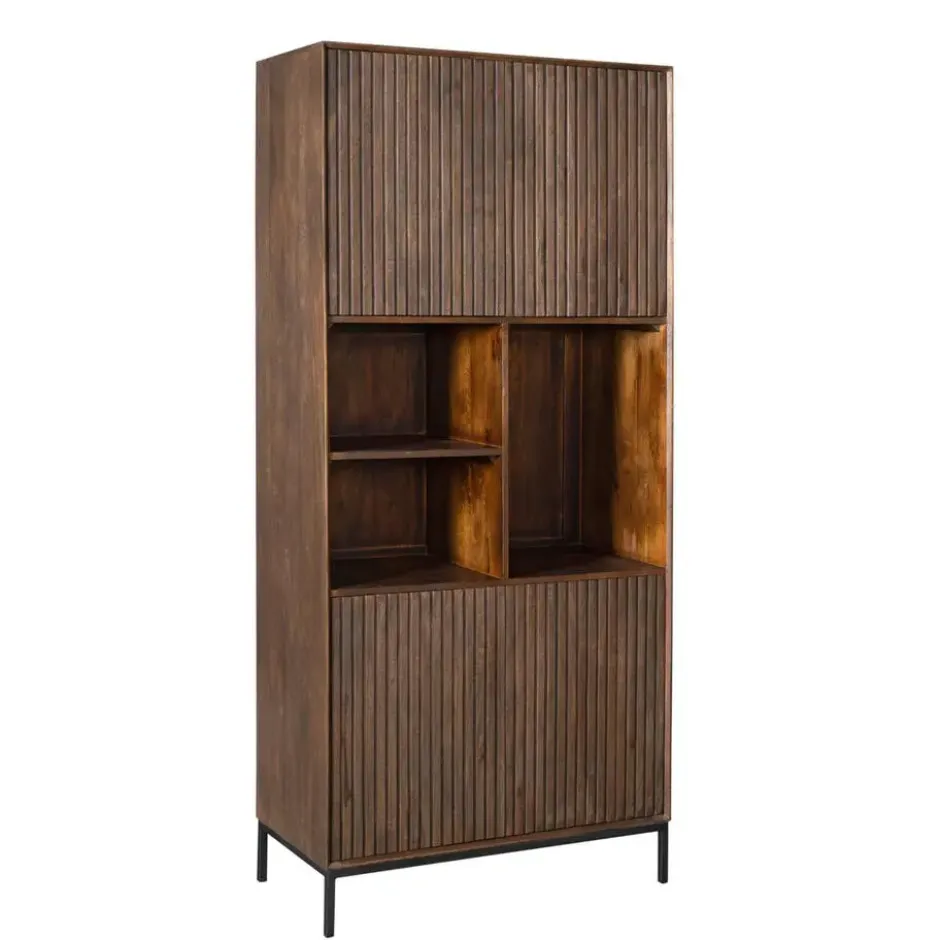 Vakkenkast Bruin Hout - 90x45x200cm - Madison