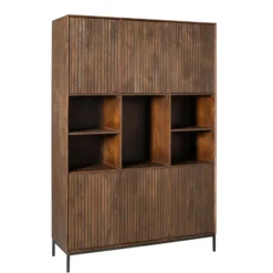 Vakkenkast Bruin Hout - 135x45x200cm - Madison XL