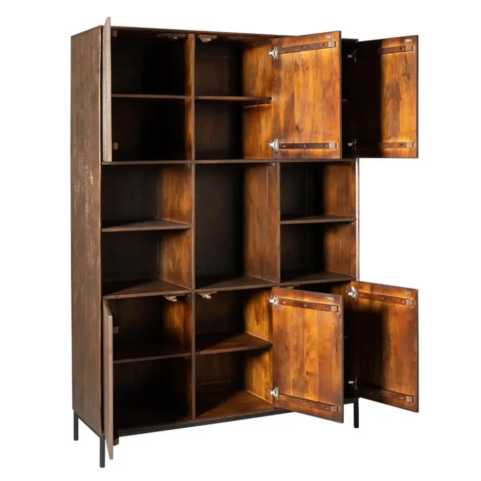 Vakkenkast Bruin Hout - 135x45x200cm - Madison XL
