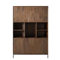 Vakkenkast Bruin Hout - 135x45x200cm - Madison XL