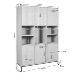 Vakkenkast Bruin Hout - 135x45x200cm - Madison XL