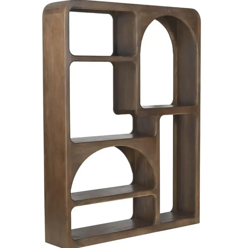 Vakkenkast Donkerbruin Hout - 120x34x180 - Yuki