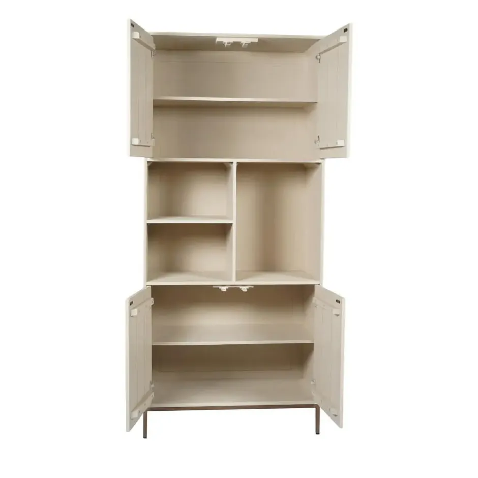 Vakkenkast Zandkleur Hout - 90x45x200cm - Madison