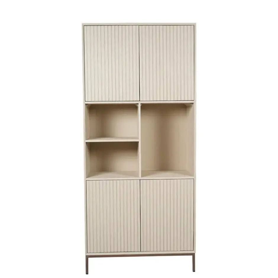 Vakkenkast Zandkleur Hout - 90x45x200cm - Madison