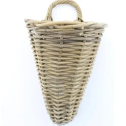 Van der Leeden Wandhanger mand - bruin - 25 x 22 x 32 cm - rotan