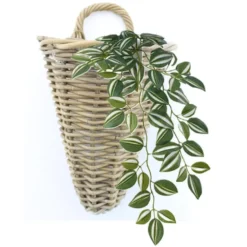 Van der Leeden Wandhanger mand - bruin - 25 x 22 x 32 cm - rotan